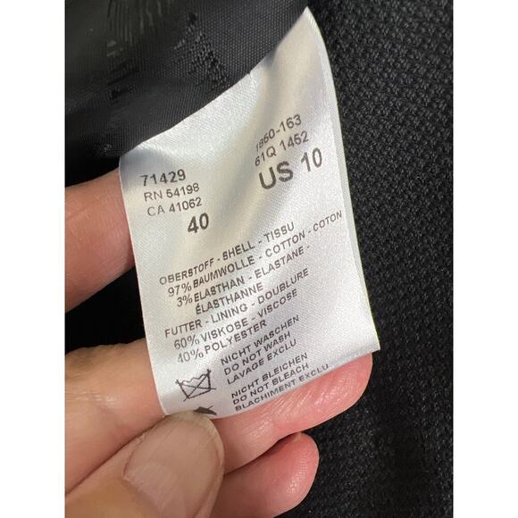 Bogner Black Button Down Blazer/Coat Faux Waist Belt Front Pockets Size 10/40 - Picture 12 of 12